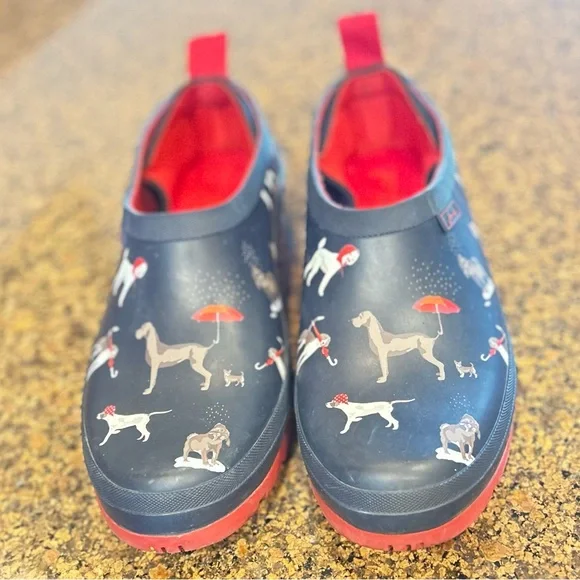 Joules Wellibob Navy Rain Shoes with Dog Print Sz: US10 UK8 EU42 Slip-On - Picture 6 of 9